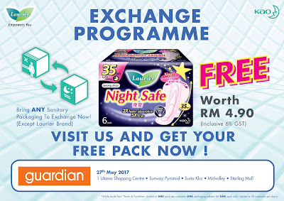 Kao Laurier FREE Night Safe 35cm Pack Programme Guardian Malaysia