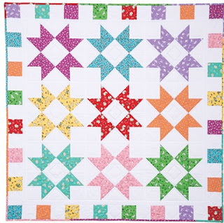  Color Burst Baby Quilt Pattern made in rainbow colors