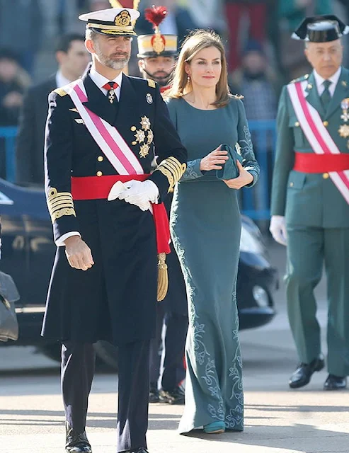 King Felipe of Spain and Queen Letizia of Spain at the New Year's Military Parade