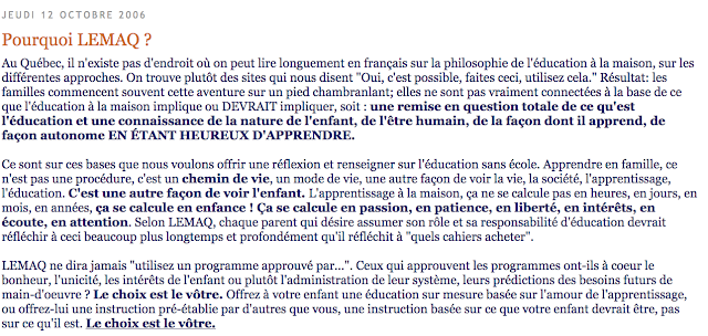 LEMAQ.blogspot.com - présentation - octobre 2006 J'OSE la vie ! - journaljose.blogspot.com