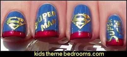NAIL ART WATER TRANSFER STICKERS SUPER MAN STYLE nail art - superhero nail design ideas - superhero nail stickers - Batman nail decals - Superman nail stickers - SUPER GIRL STICKERS - NAIL ART WATER TRANSFER STICKERS SUPER MAN STYLE