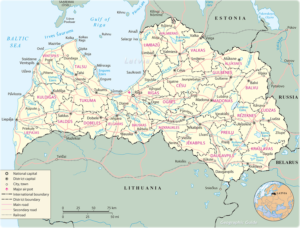 Карта латвия