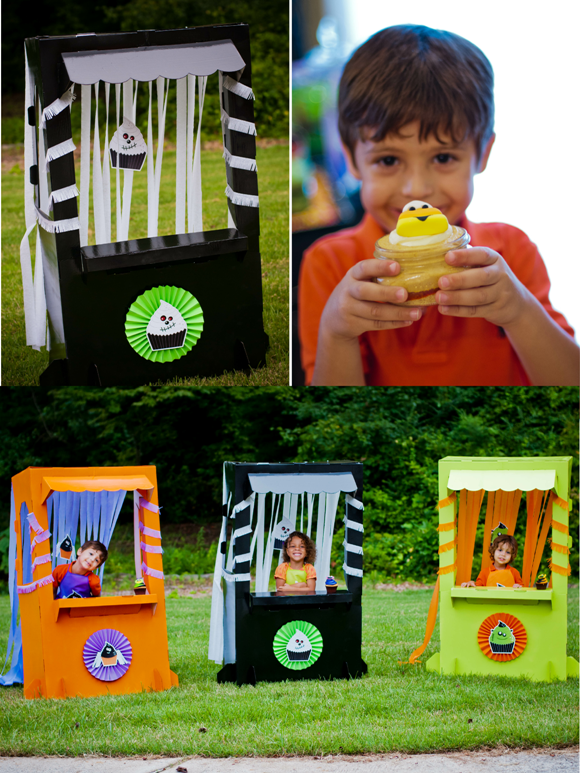 Halloween Kids Party Ideas | Little Monsters Cupcakery - via BirdsParty.com