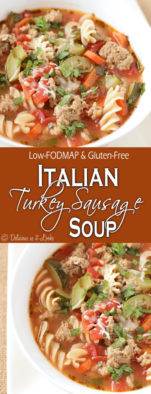 Delicious as it Looks LowFODMAP Italian Turkey Sausage Soup