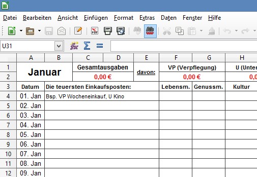 Excel Haushaltsbuch 2015 Haushaltsbuch 2015 Version 89270 By