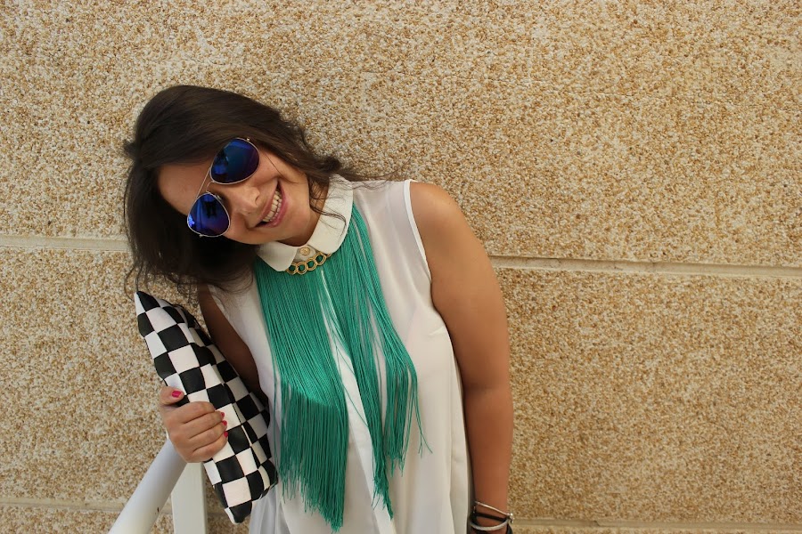 DIY Collar de flecos verde esmeralda / DIY How to make a Fringed Necklace