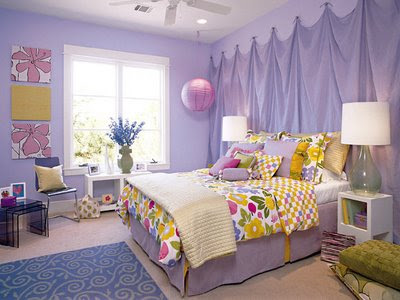 purple girls bedroom interior design for teens