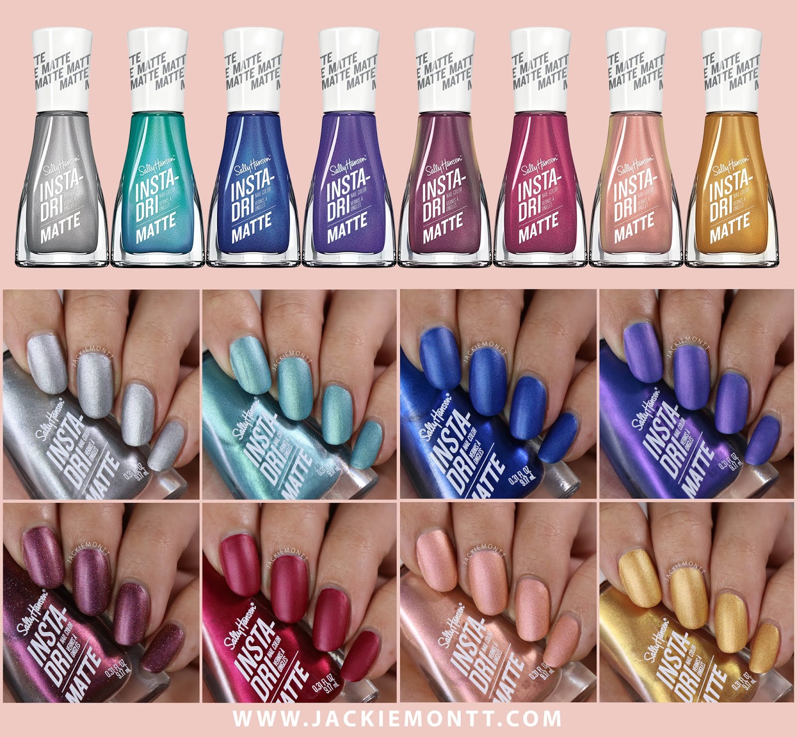 Sally Hansen InstaDri Matte Collection Swatches & Review JACKIEMONTT