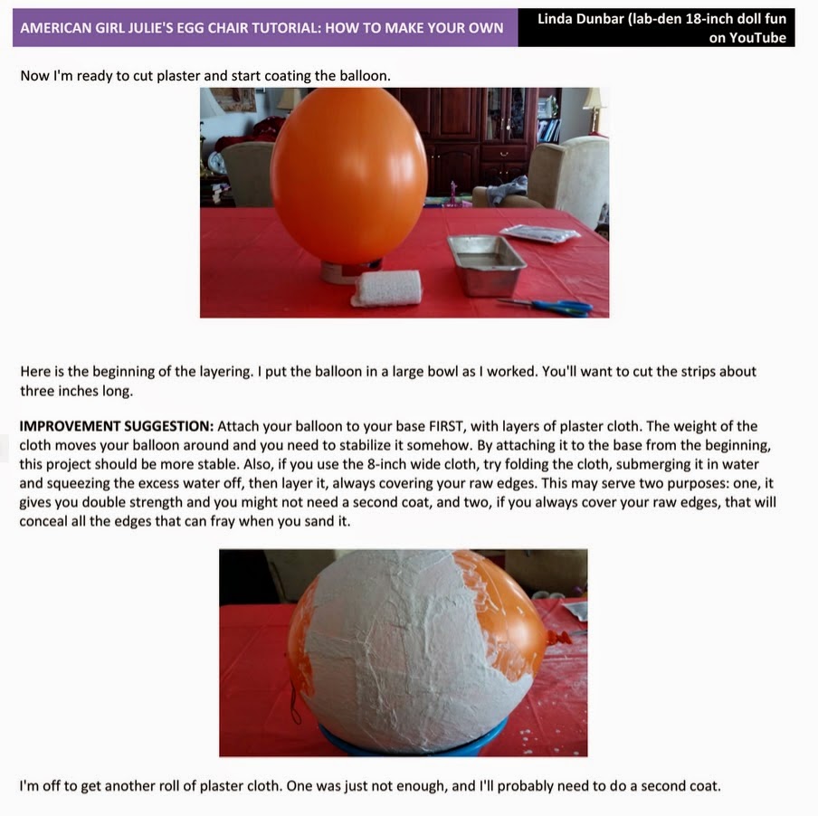 Living A Doll's Life DIY Julie Albright's Egg Chair TUTORIAL (Part Two)