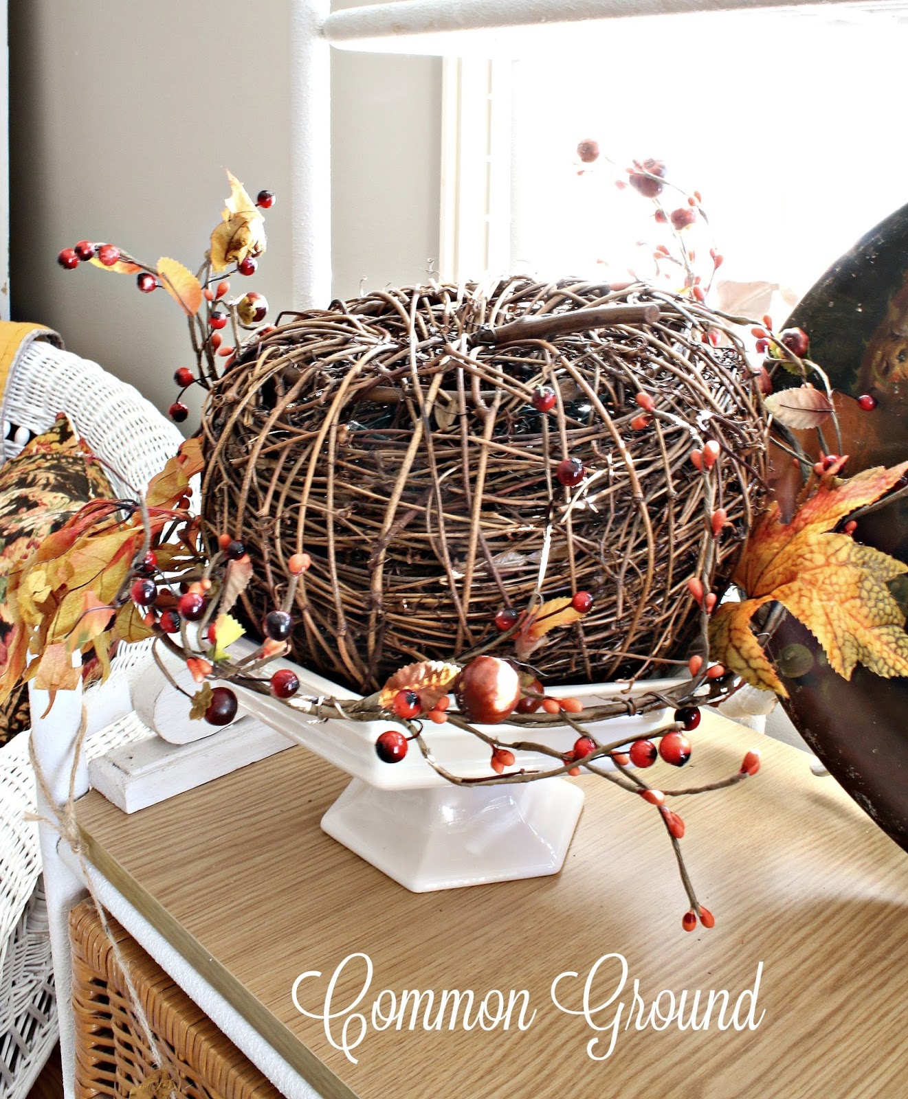 common ground Lighted Twig Pumpkin