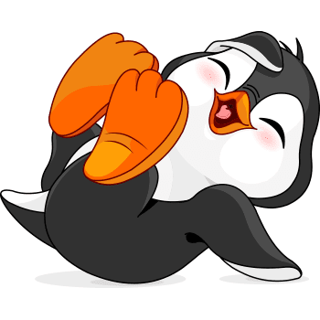 Laughing penguin emoji