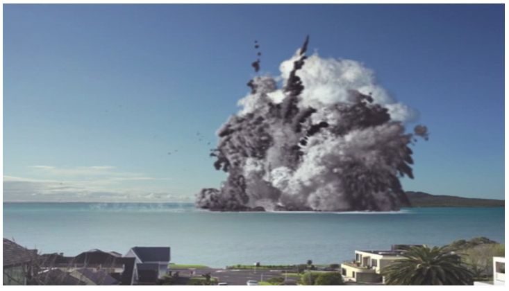 VIDEO: Eruzione vulcano sottomarino distrugge Auckland. Come il Marsili? (Filmato simulazione)
