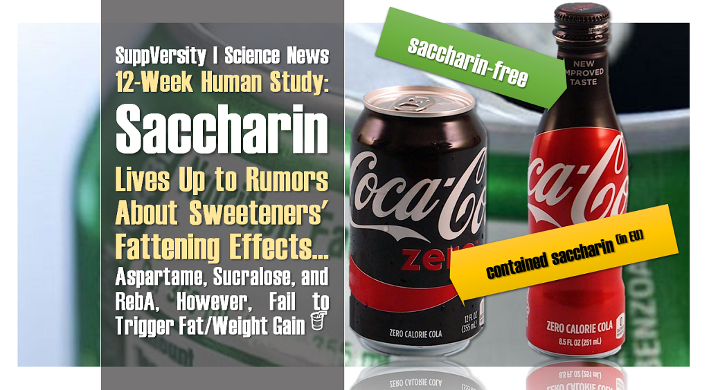 The Case Against Saccharin Weight Gain in 12Wk Human Study Only W/ 1st Gen. Sweetener or