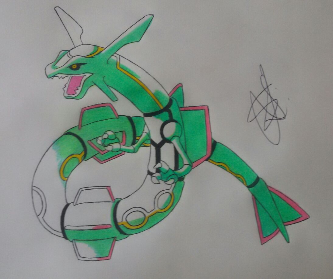 COMO DESENHAR O POKÉMON MEGA RAYQUAZA