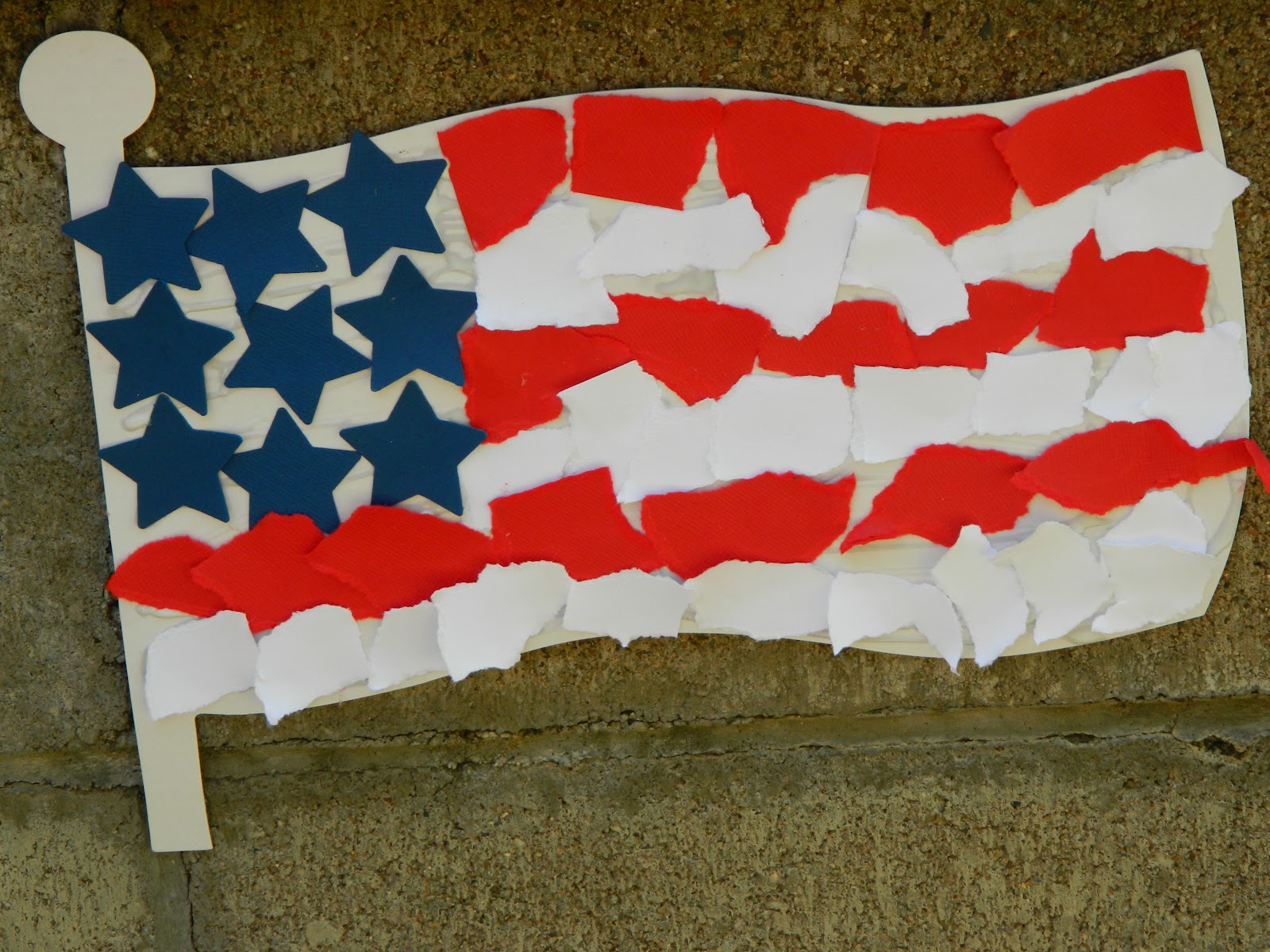 the vintage umbrella construction paper flags