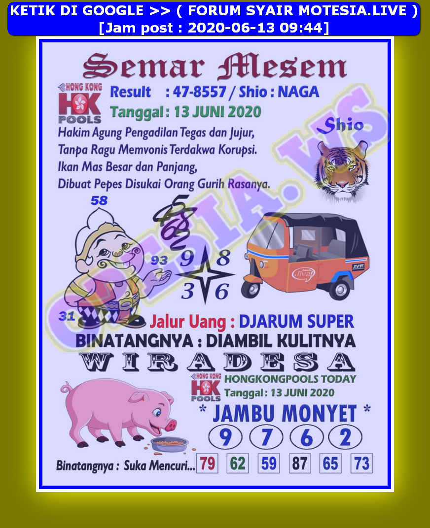 1 New Message Kode Syair Hongkong 13 Juni 2020 Forum Syair Togel Hongkong Singapura Sydney