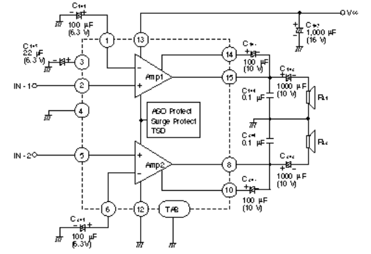 45w Audio Amplifier Circuit Using Stk055