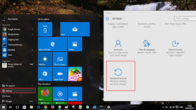 akses ke update windows 10