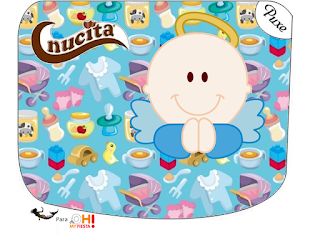 Angel para Niños: Etiquetas Candy Bar para Imprimir Gratis. Etiqueta Nucita de Angel para Niños para imprimir gratis.