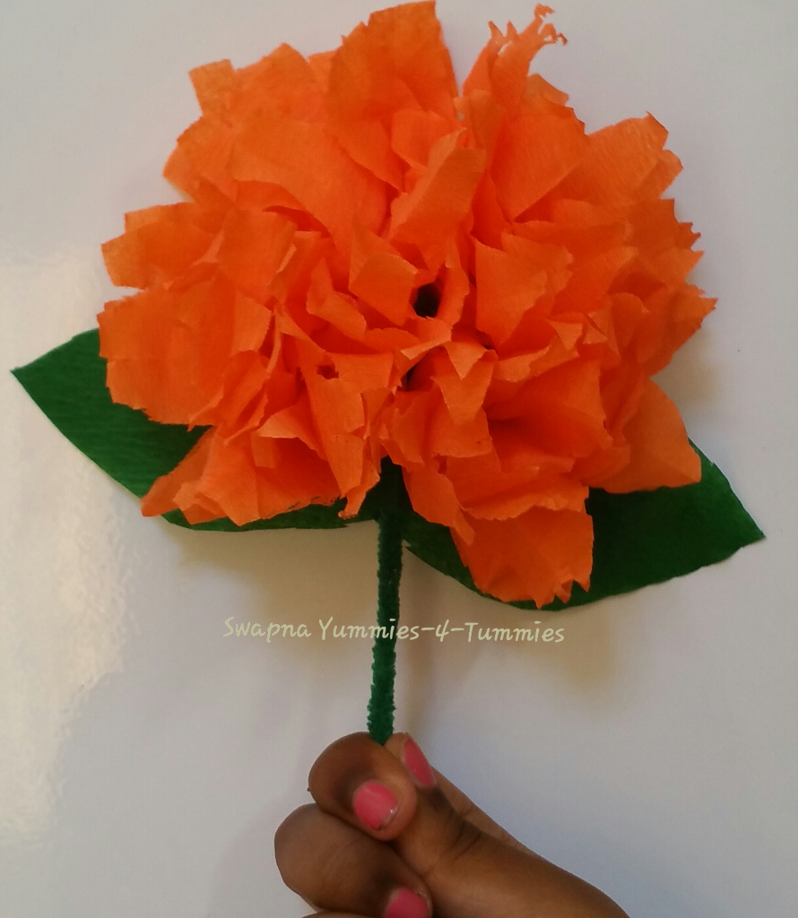 marigold flower making using crepe paper flower making using crepe paper