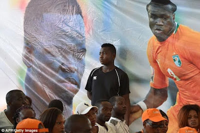 Photos: Footballer Cheick Tiote's remains arrive in Ivory Coast for burial