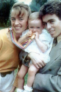 Liz and Peter Mccolgan with their great-looking child