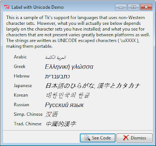 Py In My Eye: Tkinter Labels with Unicode