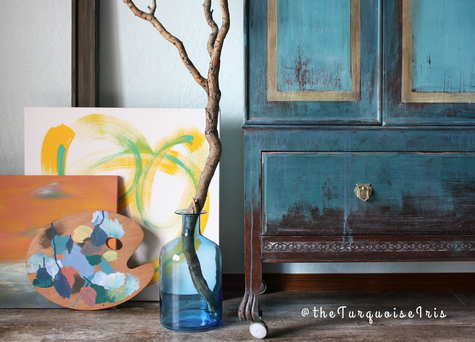 turquoise painted furniture ideas. the turquoise iris ~ furniture \u0026 art: teal wardrobe with gold highlights makeover painted ideas r