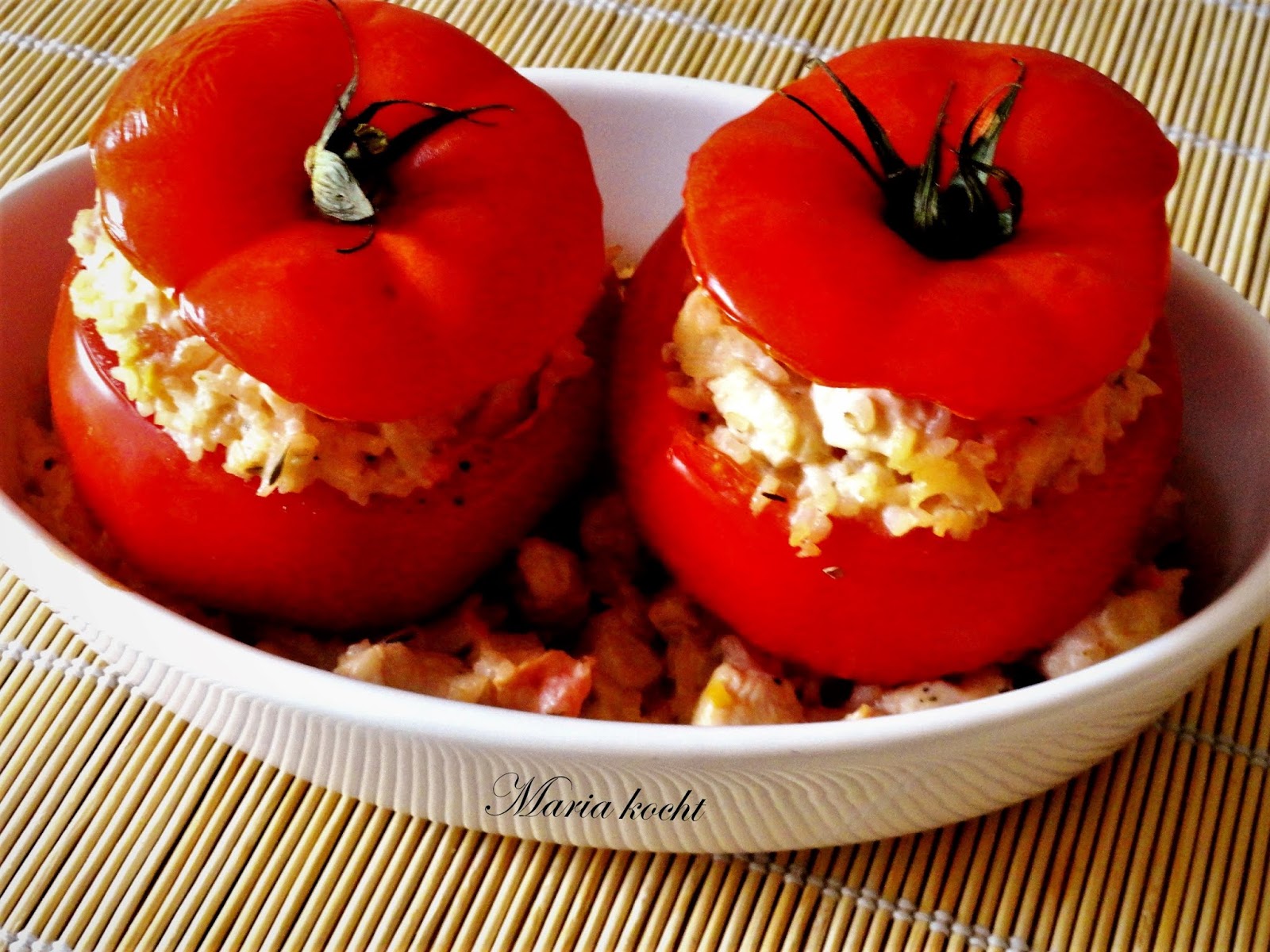 Maria kocht: Gefüllte Tomaten mit Hähnchenbrust / Csirkemellel töltött ...