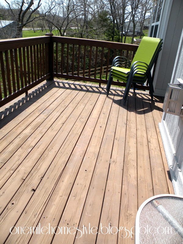 Deck and green chairs - before