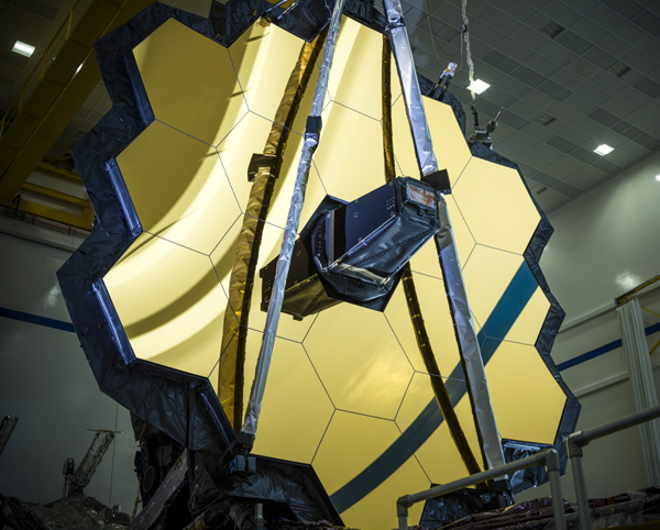 A close-up of the primary mirror on NASA's James Webb Space Telescope...at the Northrop Grumman facility in Redondo Beach, California. A close-up of the primary mirror on NASA's James Webb Space Telescope...at the Northrop Grumman facility in Redondo Beach, California.