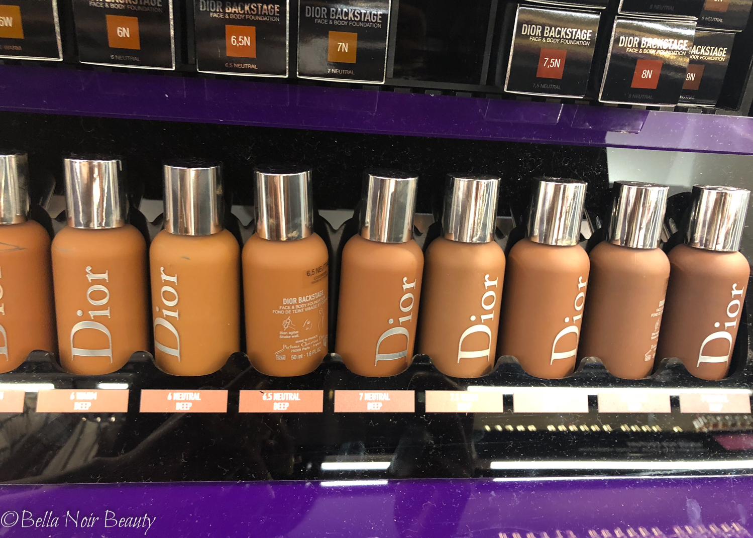 dior face and body foundation swatches