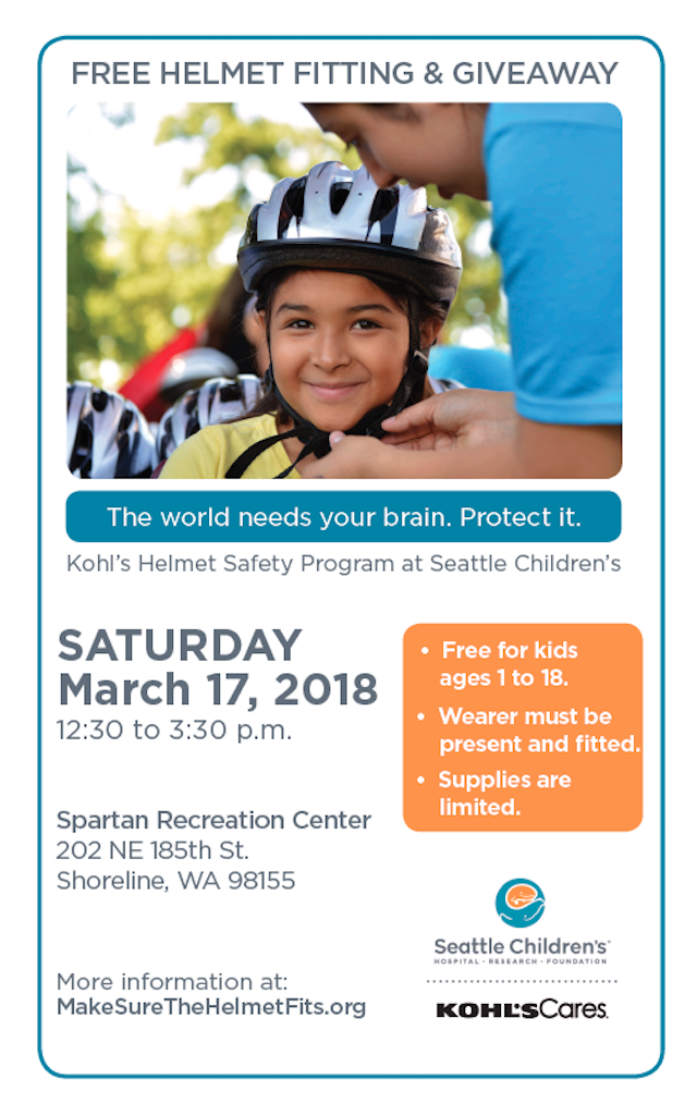Shoreline Area News Bike helmet giveaway Mar 17