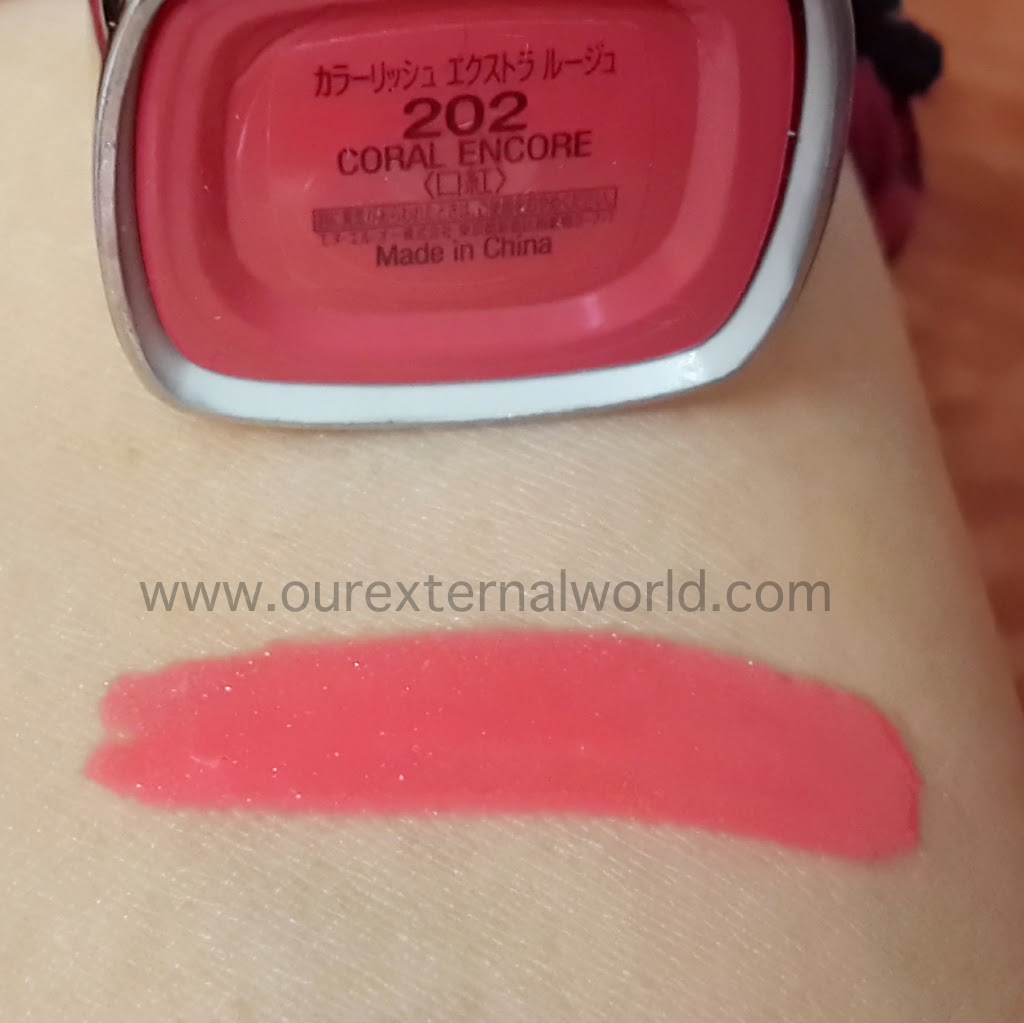 L'Oreal Paris Extraordinaire Lip Gloss Coral Encore Review, Swatch