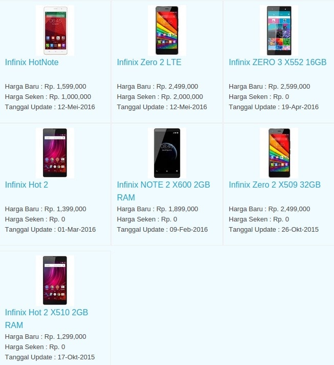 Daftar Harga Hp Terbaru Infinix Juni 2016 Daftar Harga Hp Terbaru Infinix Juni 2016