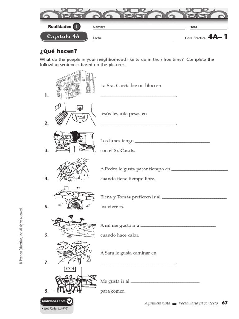 Realidades 2 Capitulo 4b Answers Realidades 2 Capitulo 4b Answers