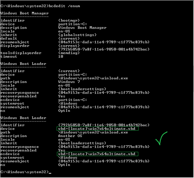 Set Vhd Native Boot Bcdedit