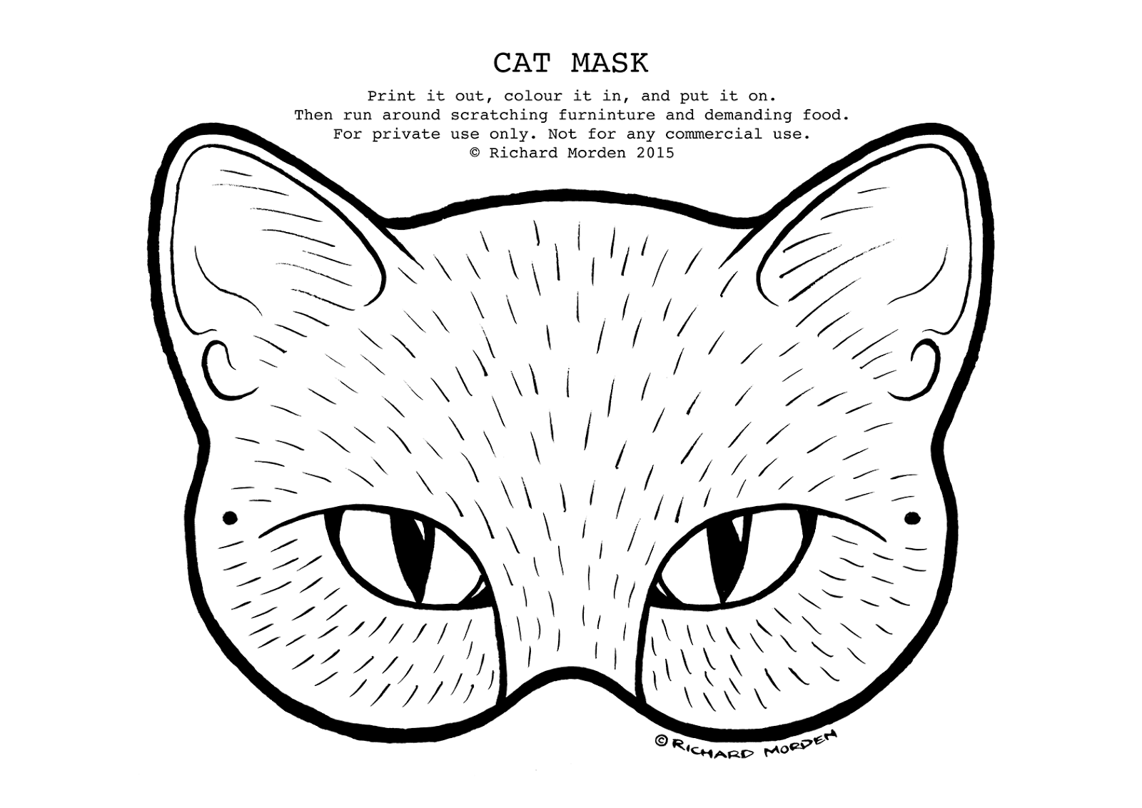Richard Morden Illustration Make Your Own Paper Cat Mask