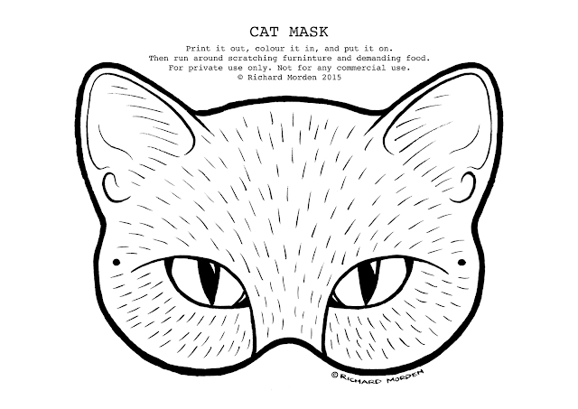 colour in paper cat mask