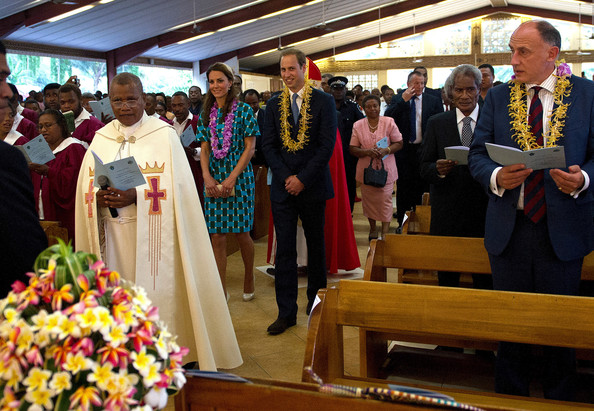 Prince William and Catherine, Duchess of Cambridge attended a Jubilee Thanksgiving Service in Honiara