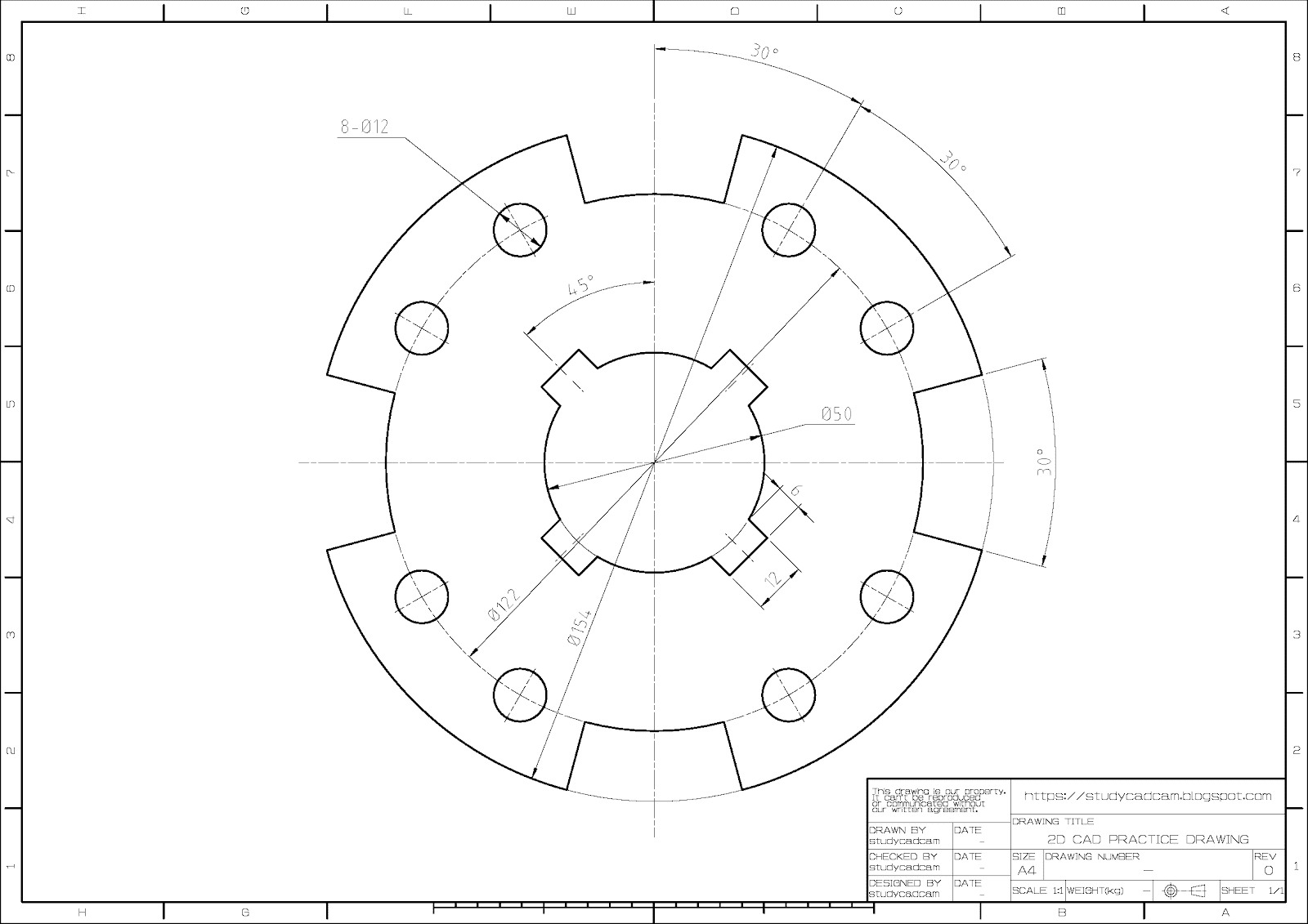 Ejercicios para AutoCAD 2D