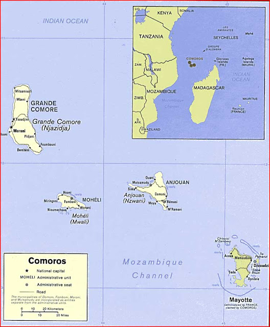 Gambar Peta politik Kepulauan Komoro
