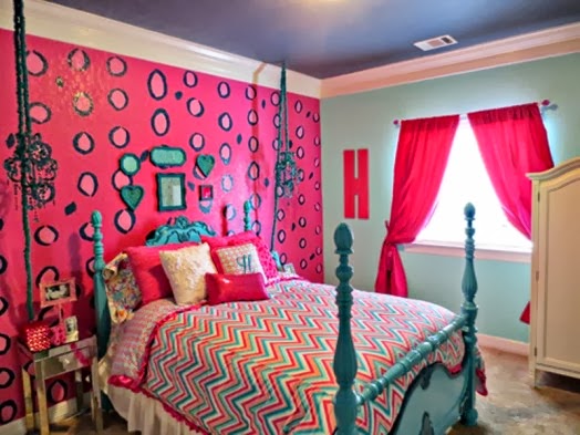 Dormitorios en turquesa y fucsia - Ideas para decorar dormitorios