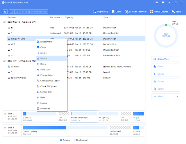 Menggunakan EaseUS Partition Tool Cara Memperbaiki "Windows Was Unable To Complete The Format" Error