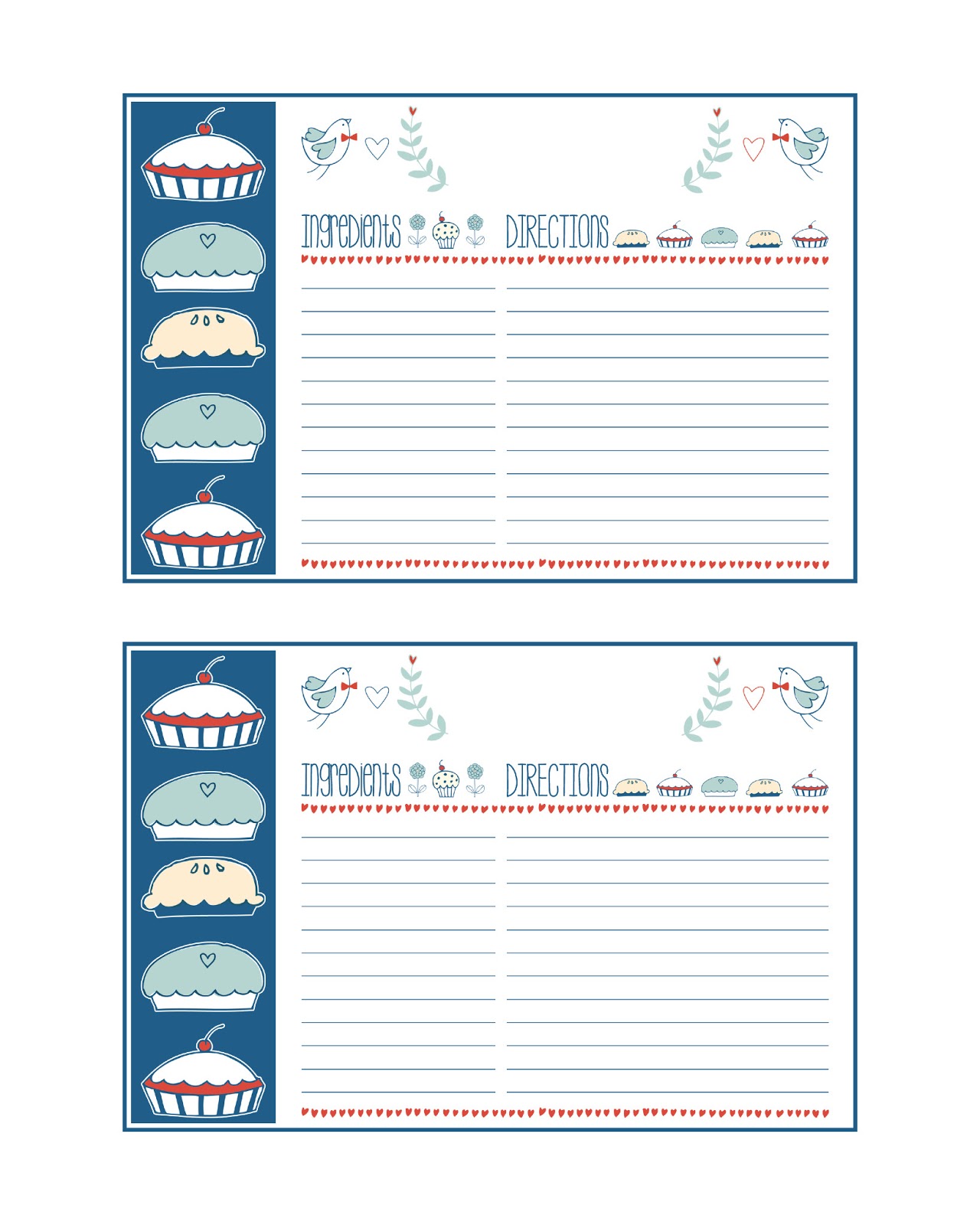 Free Printable Recipe Cards The Cottage Market