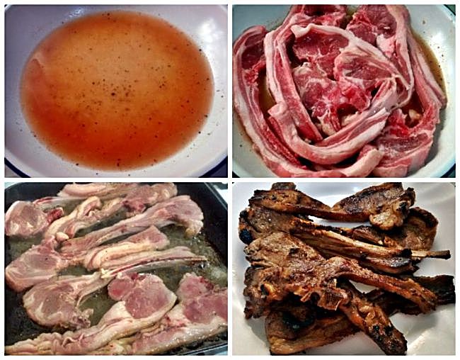 Preparación de las chuletillas de cordero al limón