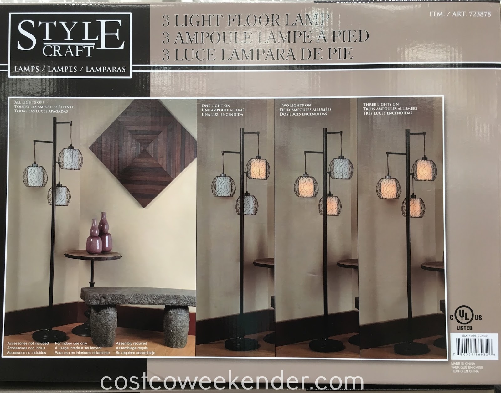stylecraft 3 light floor lamp costco