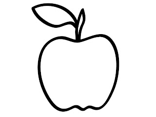 Apple Outline Line Drawing Painting Kindergarten Worksheet Guide