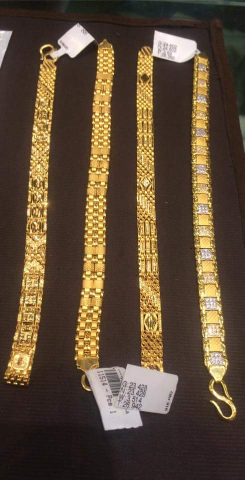 Men's gold bracelet designs | 916 jewellery - Indian GOLD jewellery Designs