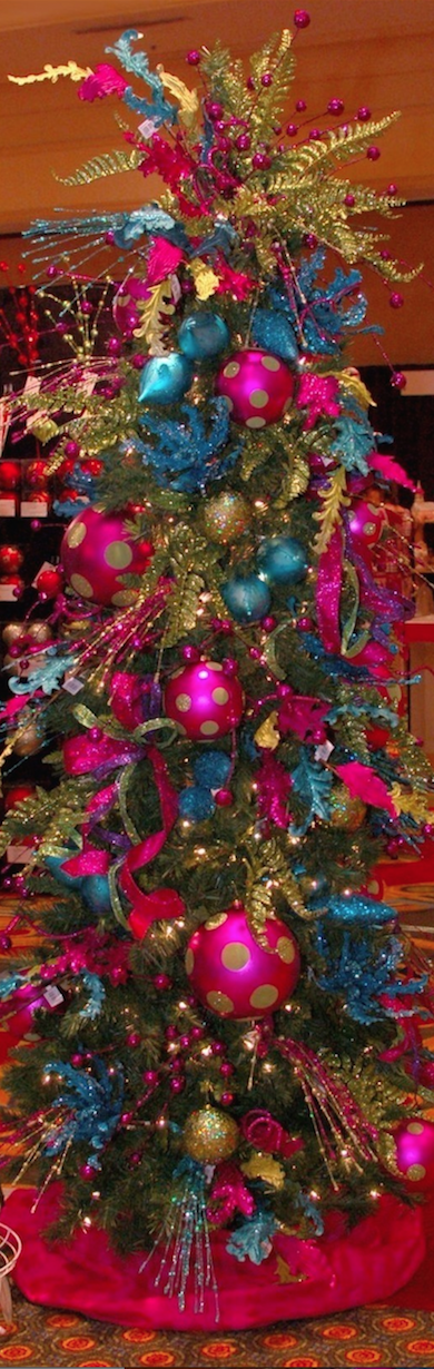 Hot Pink and Teal Christmas Tree
